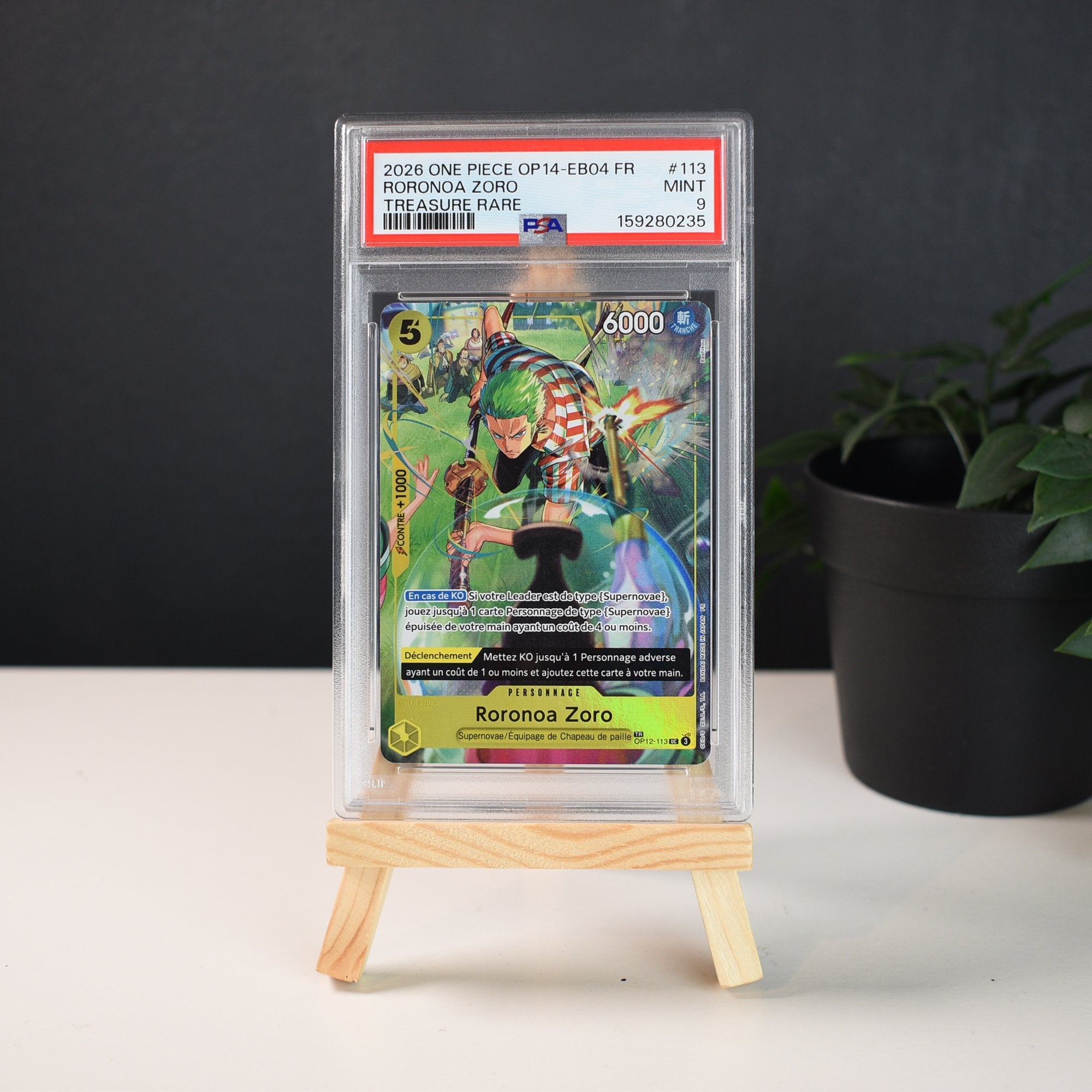 Roronoa Zoro OP12-113 French Treasure Rare OP14 - PSA 9
