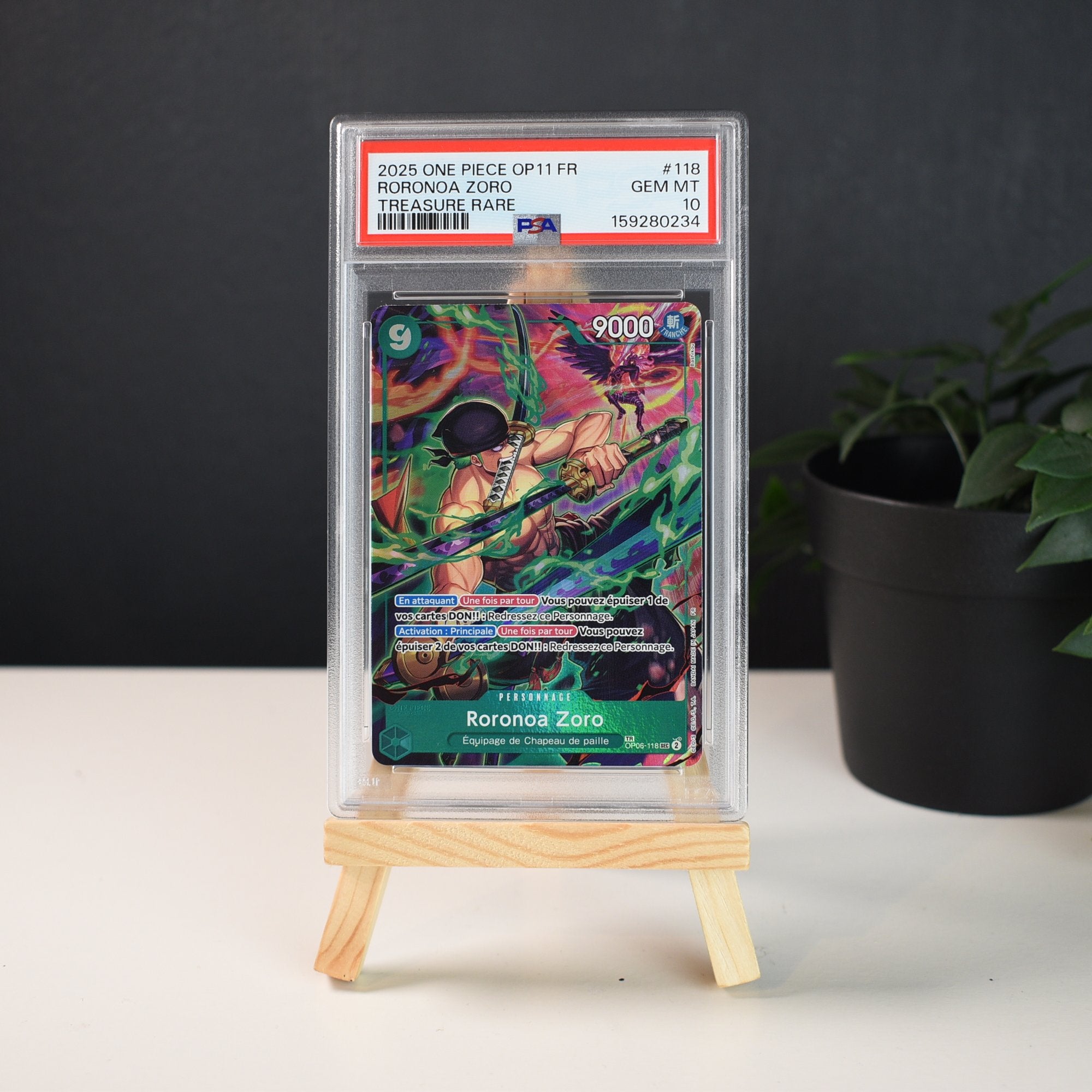 Roronoa Zoro OP06-118 French Treasure Rare OP14 - PSA 10