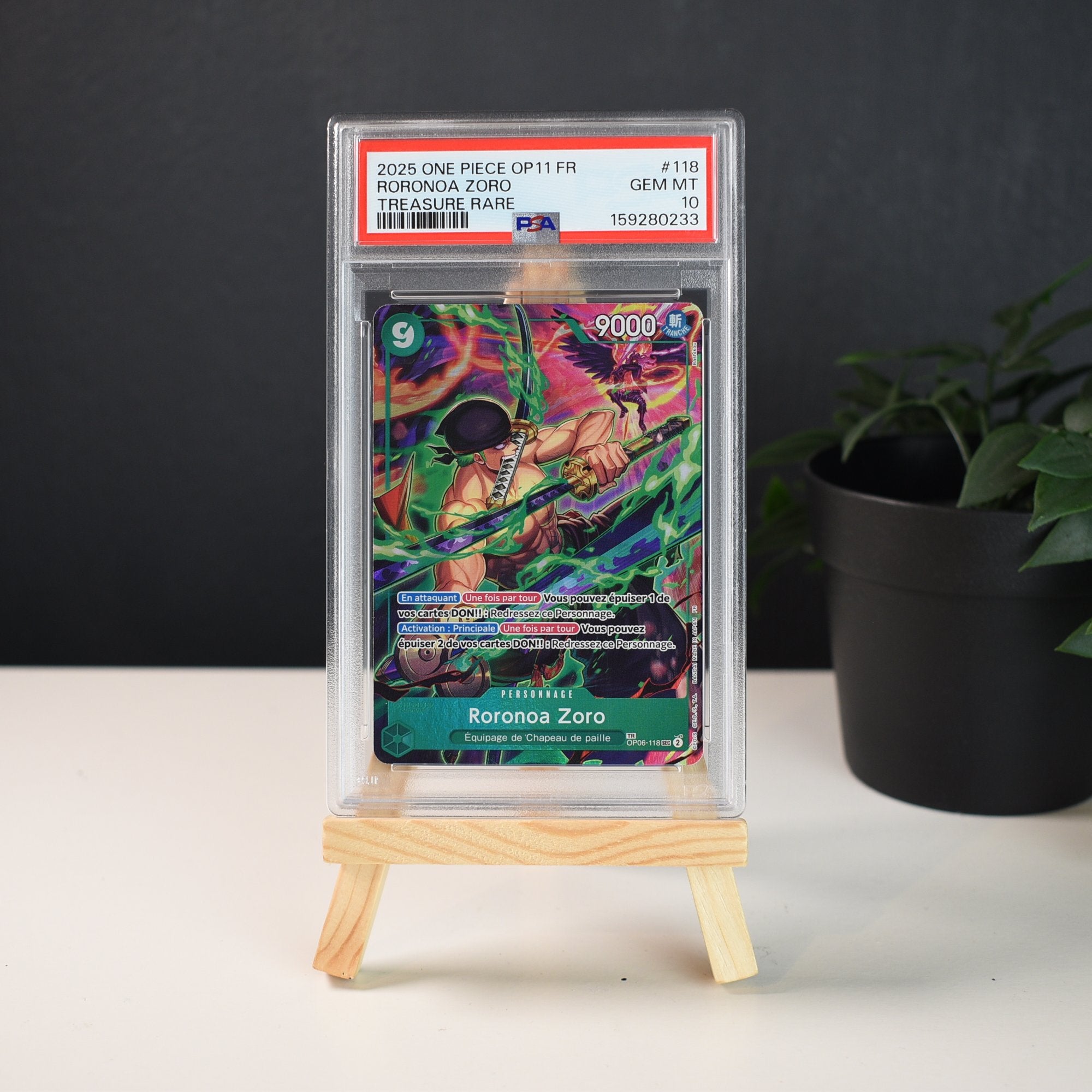 Roronoa Zoro OP06-118 French Treasure Rare OP14 - PSA 10