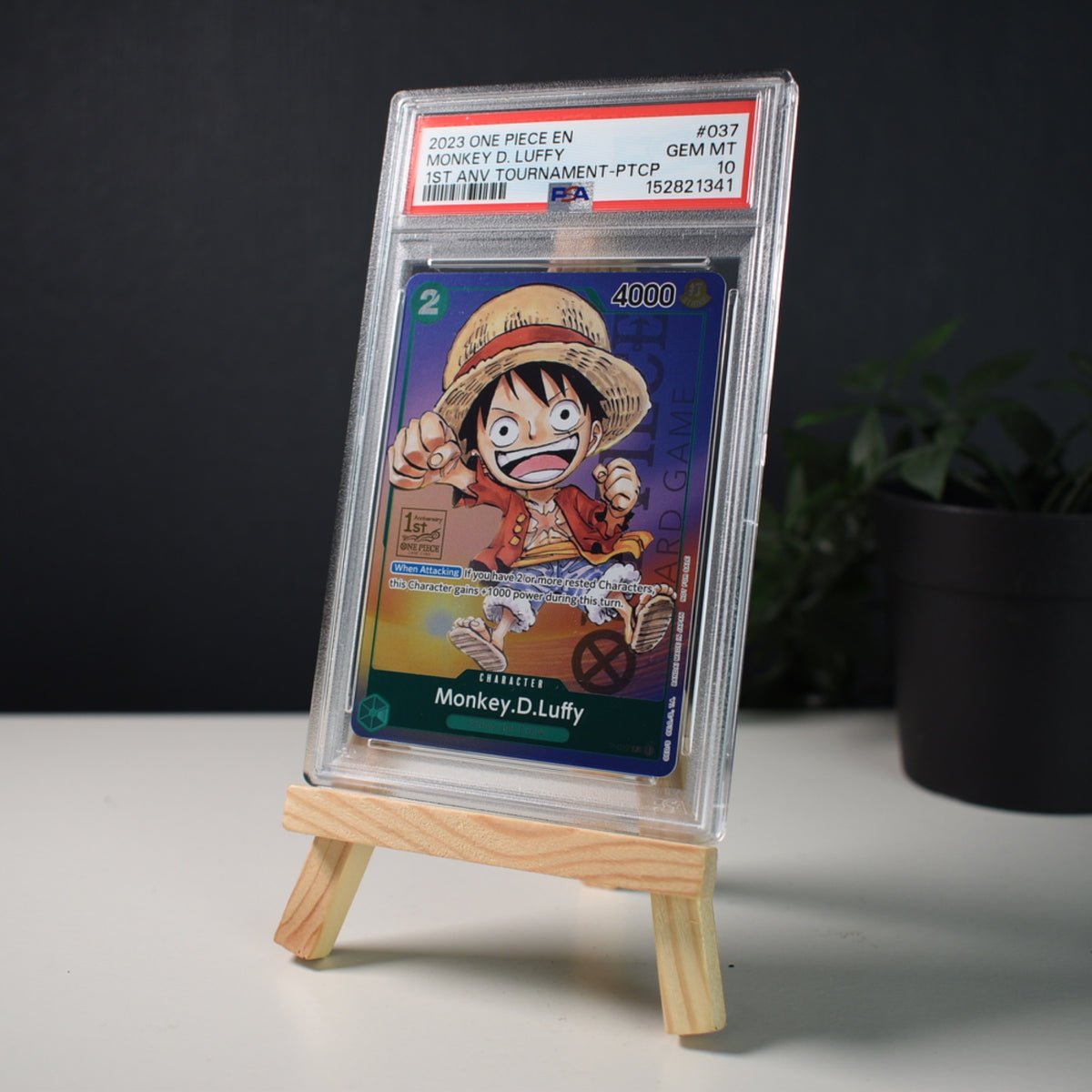 One Piece Monkey.D.Luffy P-037 1st Anniversary Tournament PSA 10