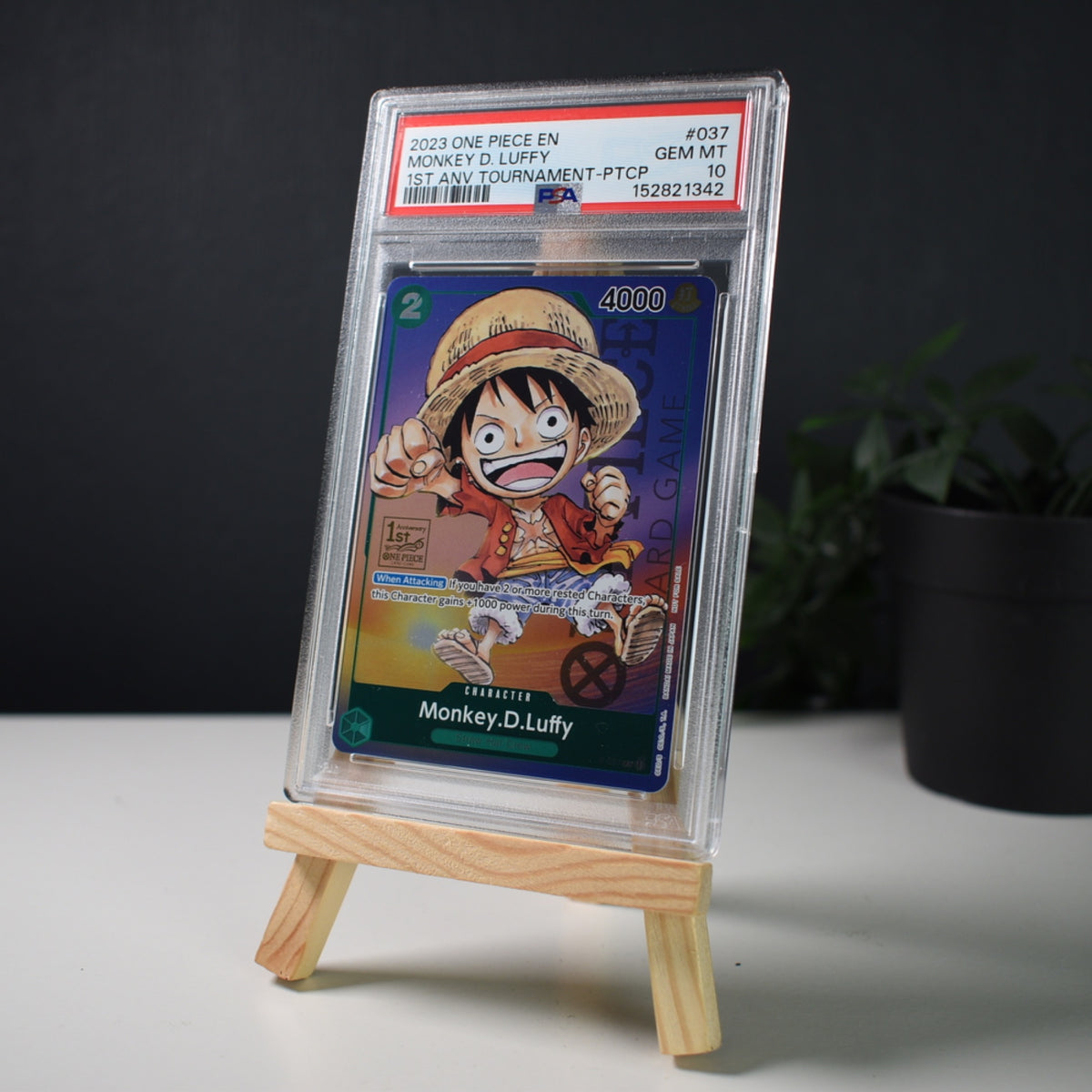 One Piece Monkey.D.Luffy P-037 1st Anniversary Tournament PSA 10