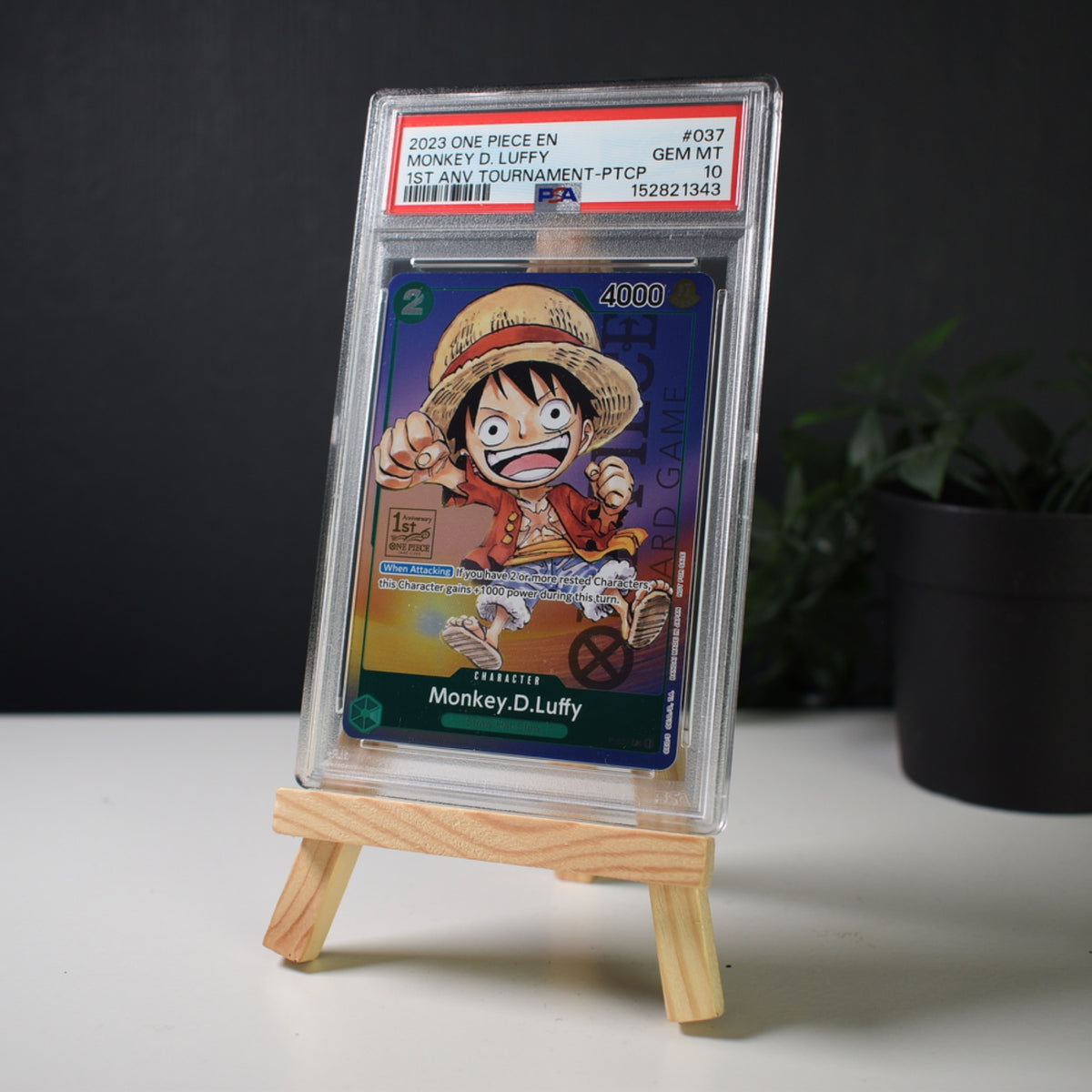 One Piece Monkey.D.Luffy P-037 1st Anniversary Tournament PSA 10