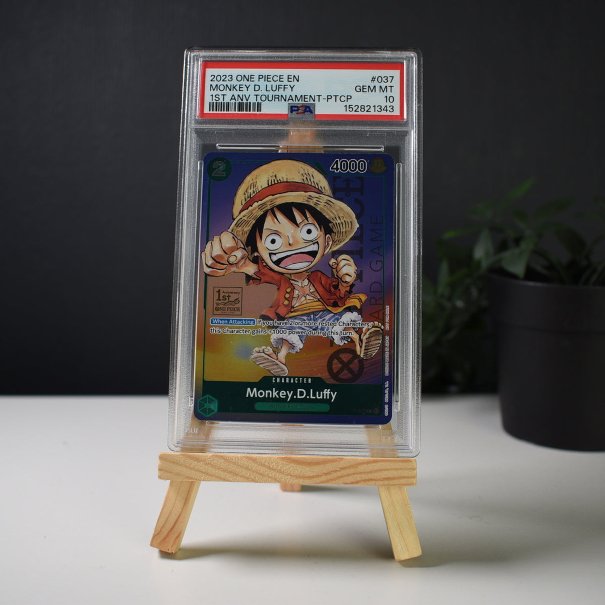 One Piece Monkey.D.Luffy P-037 1st Anniversary Tournament PSA 10